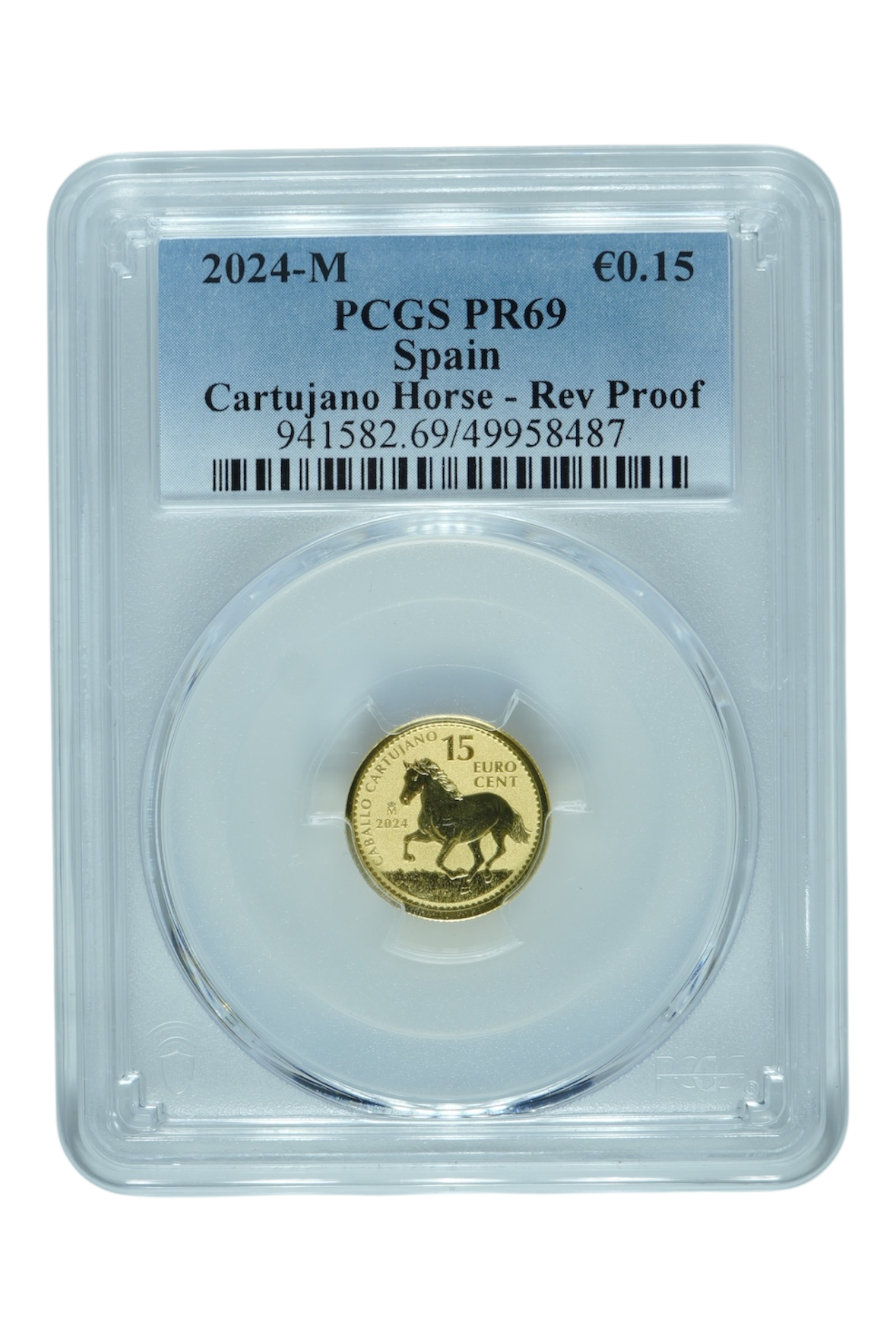 2024-M 0.0999 oz Gold Spain Cartujano Horse PCGS PF 69 Rev Proof
