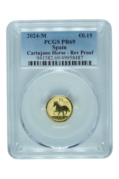 2024-M 0.0999 oz Gold Spain Cartujano Horse PCGS PF 69 Rev Proof