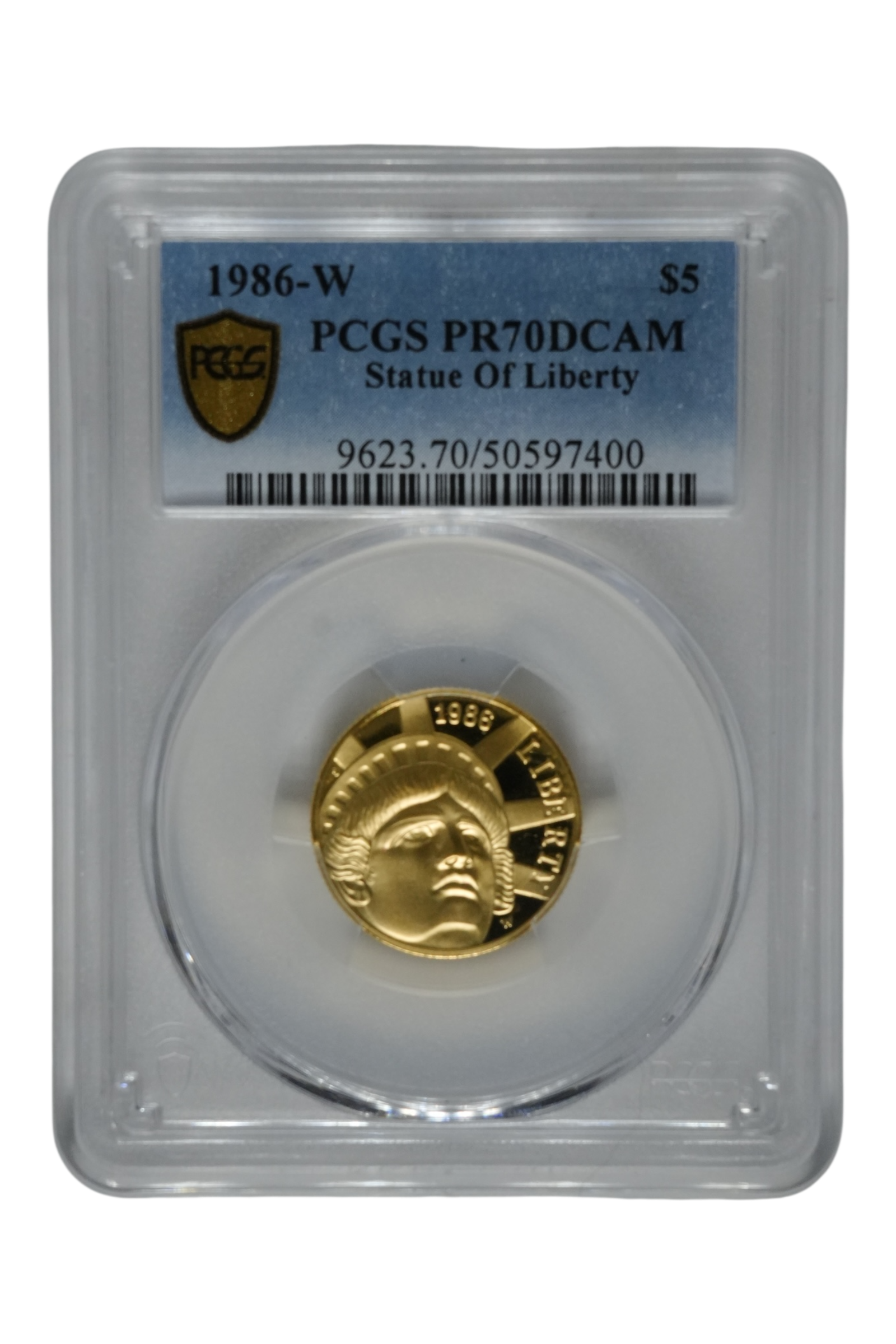 1986-W 0.242 oz Gold Statue of Liberty Centennial PCGS PR-70 DCAM