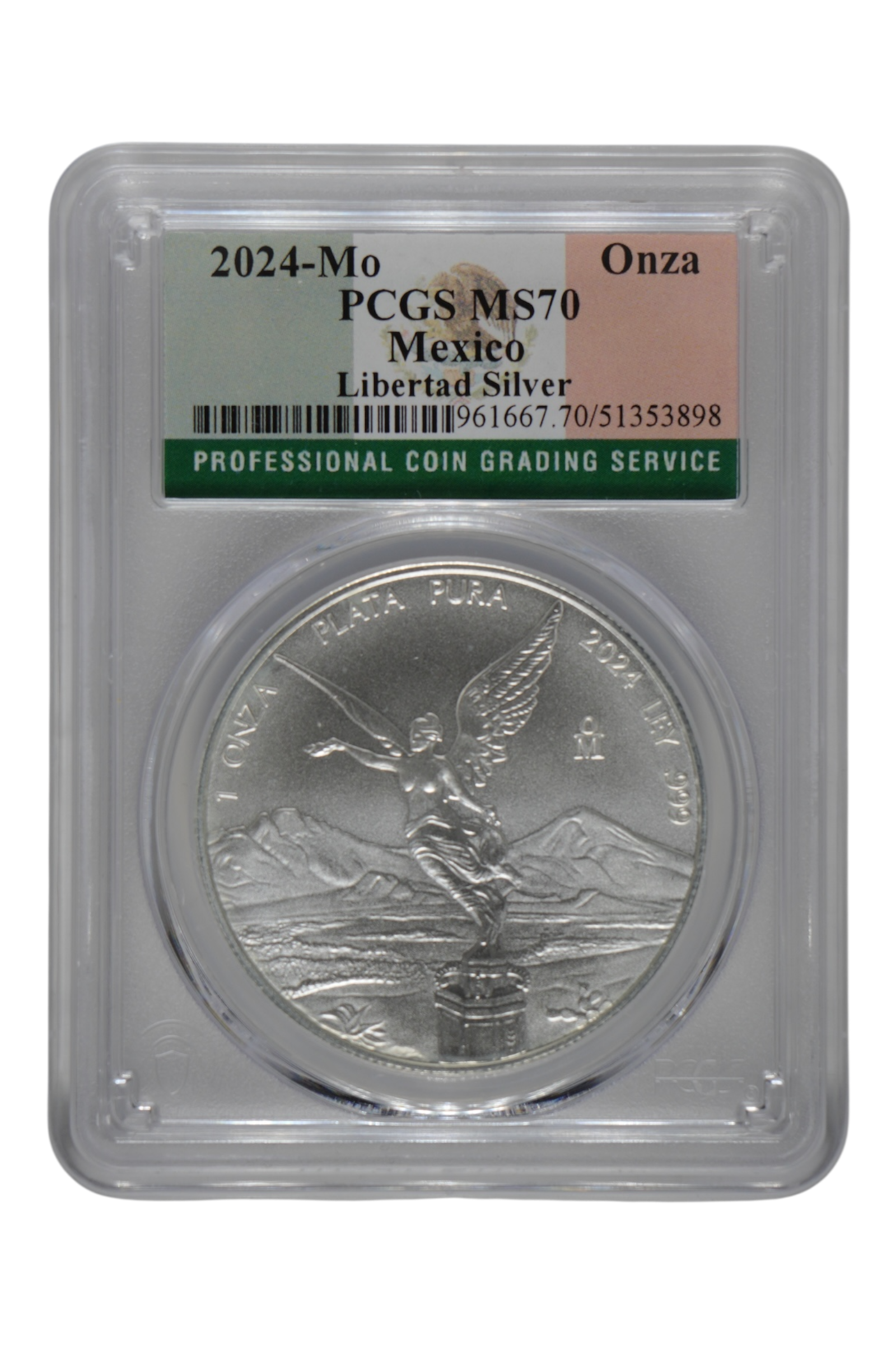 2024-Mo 1 oz Silver Mexico Libertad PCGS MS 70