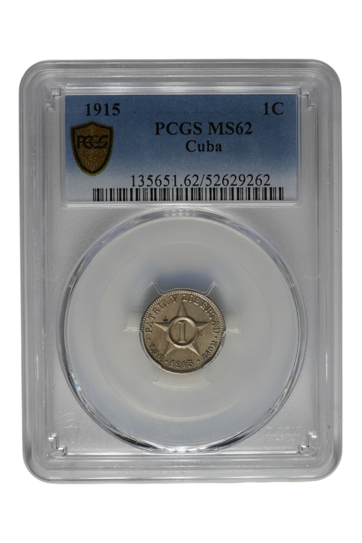Cuba 1915 1 Centavo KM-9.1 PCGS MS-62