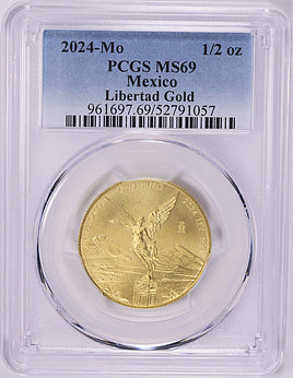 2024-Mo 1/2 oz Gold Mexico Libertad PCGS MS-69