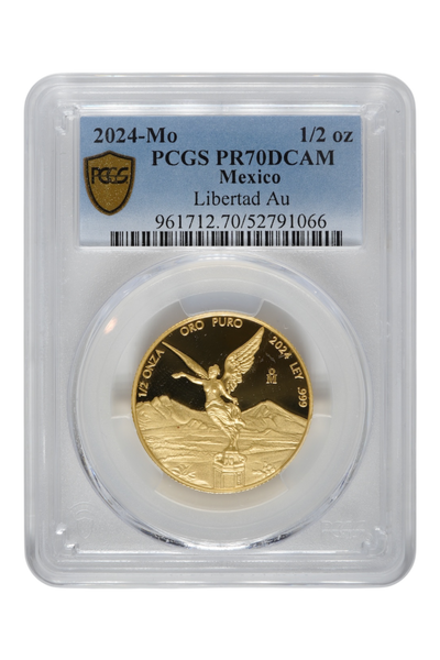 2024-Mo 0.499 oz Gold Mexico Libertad PCGS PF 70 DCAM