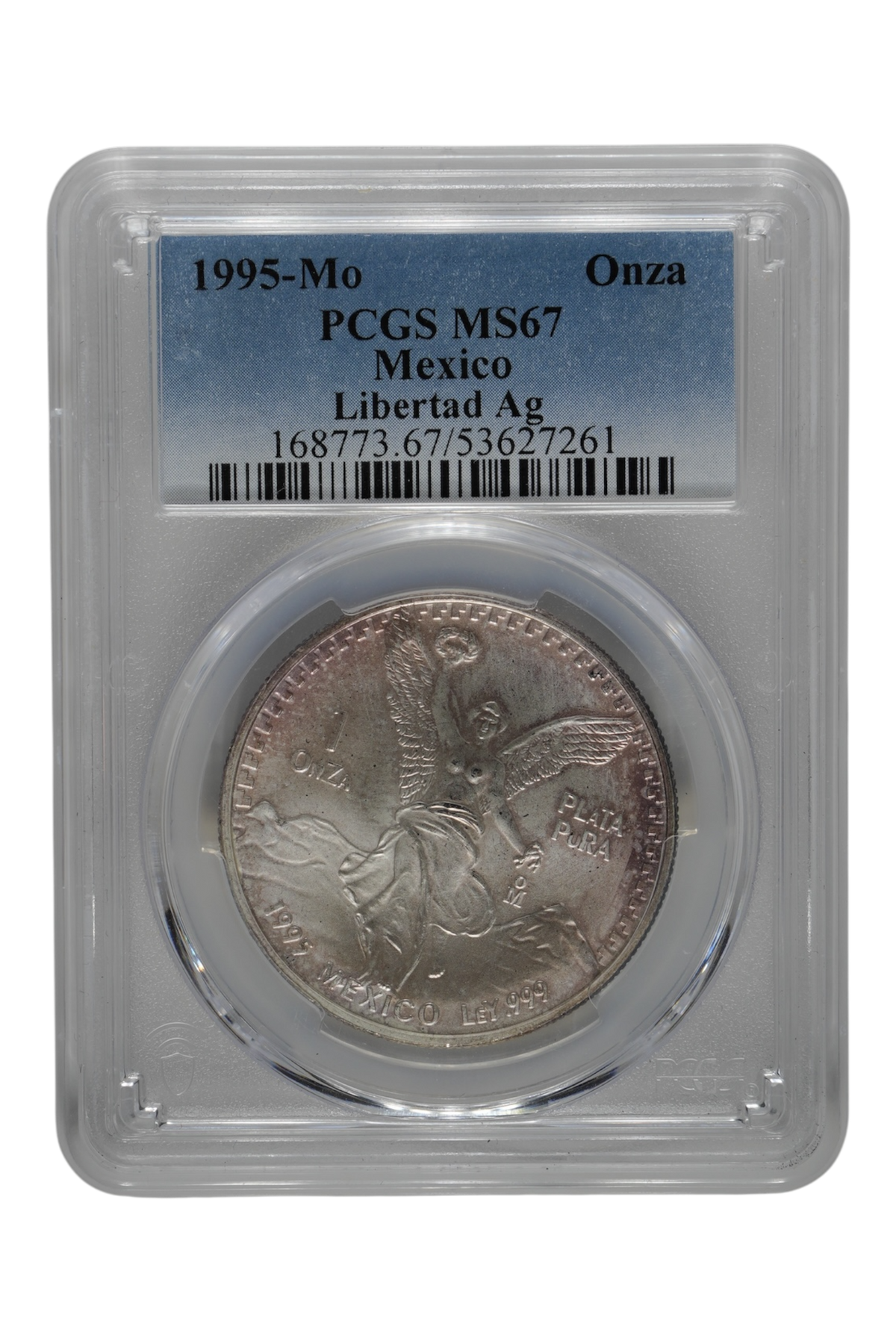 Mexico 1995-Mo Silver Onza Libertad KM-494.4 PCGS MS-67 (Toned)