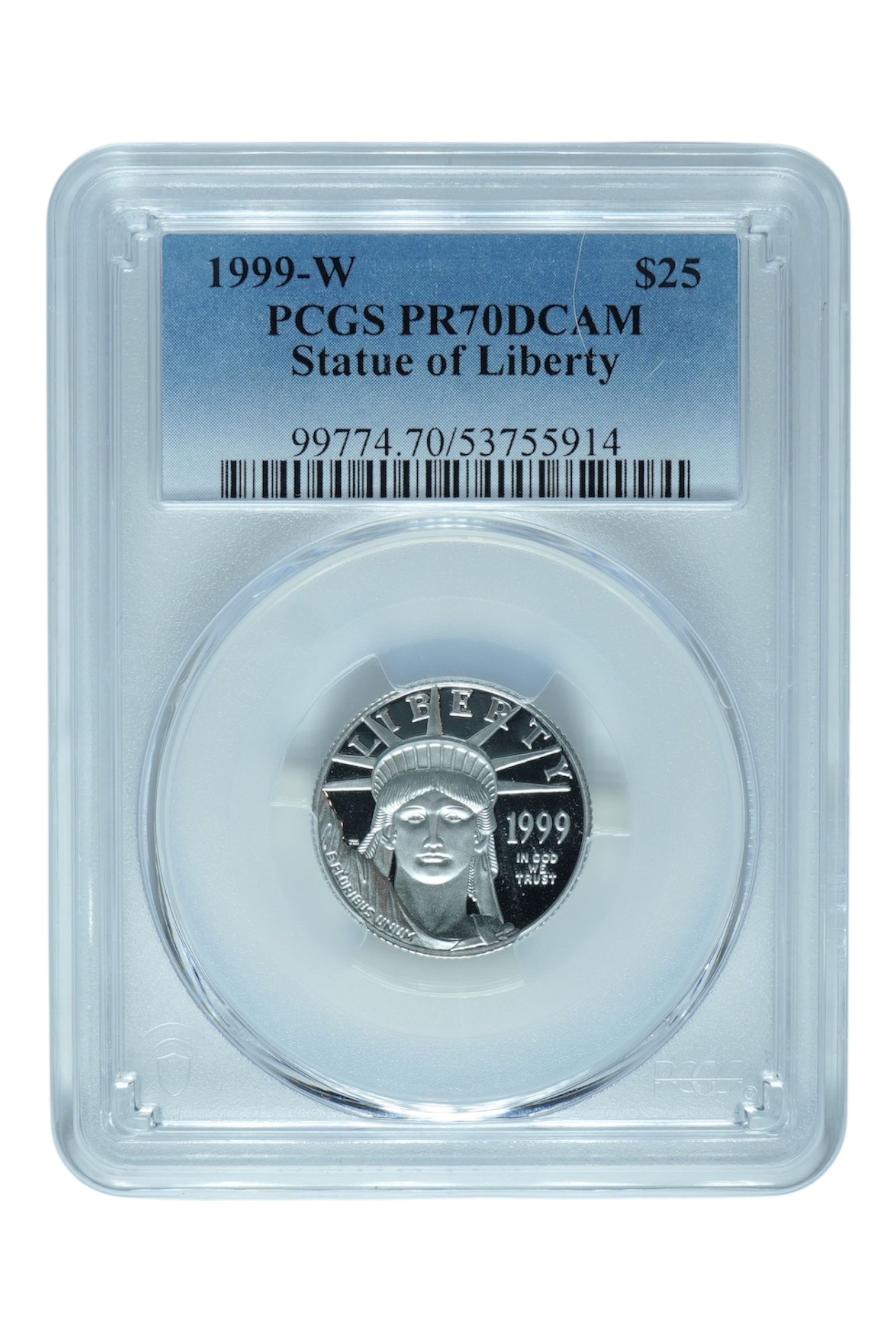 1999-W 0.25 oz American Platinum Eagle PCGS PF 70 DCAM