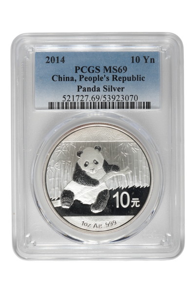 2014 0.9989 oz Chinese Silver Panda PCGS MS 69