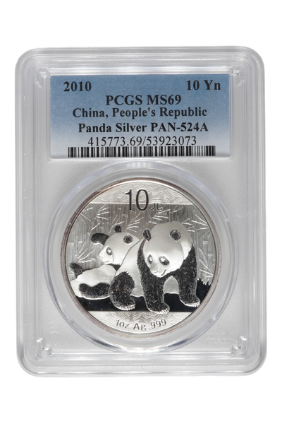 2010 0.9989 oz Chinese Silver Panda PCGS MS 69