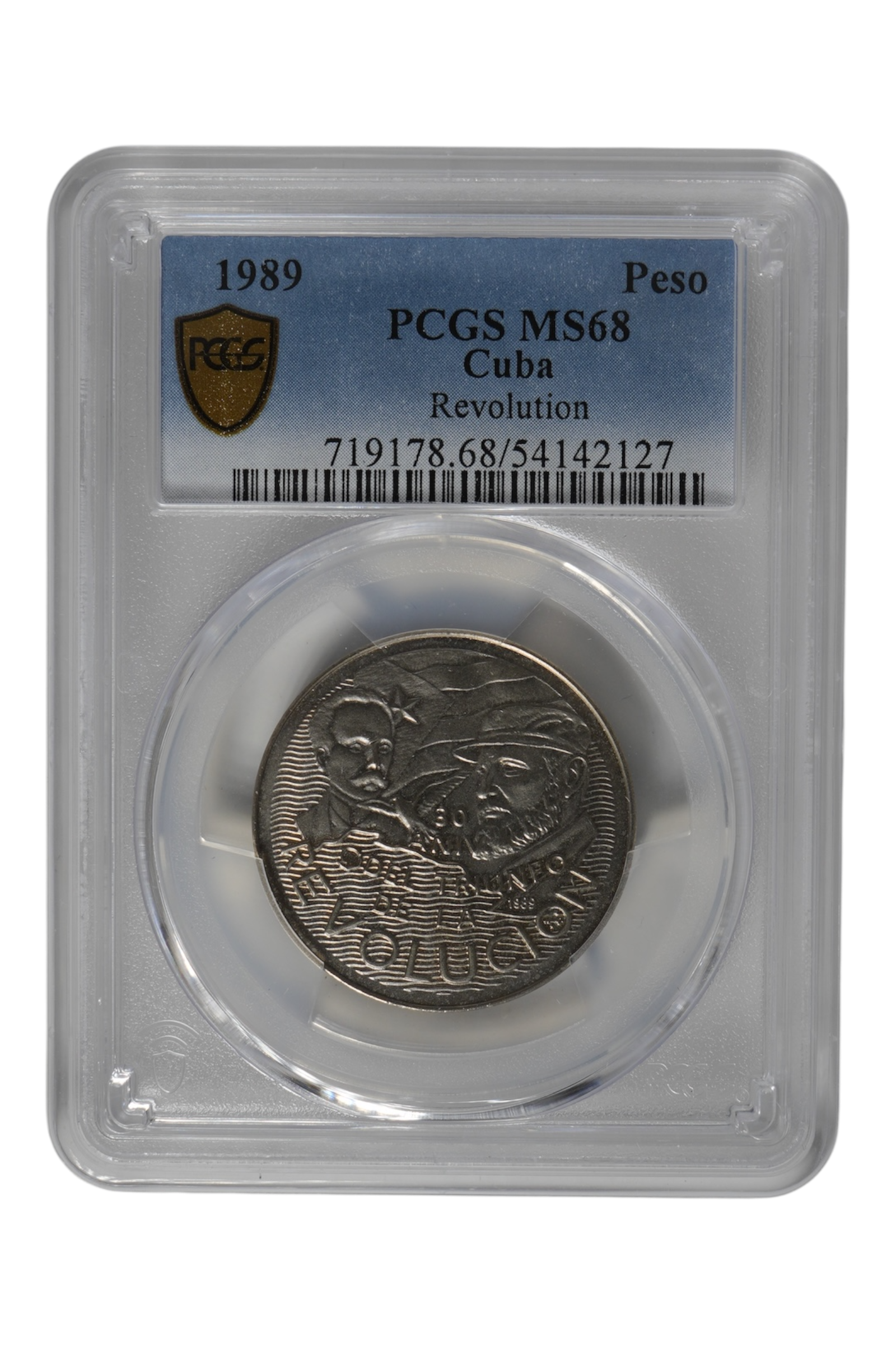 1989 Cuba Peso Commemorative PCGS MS-68