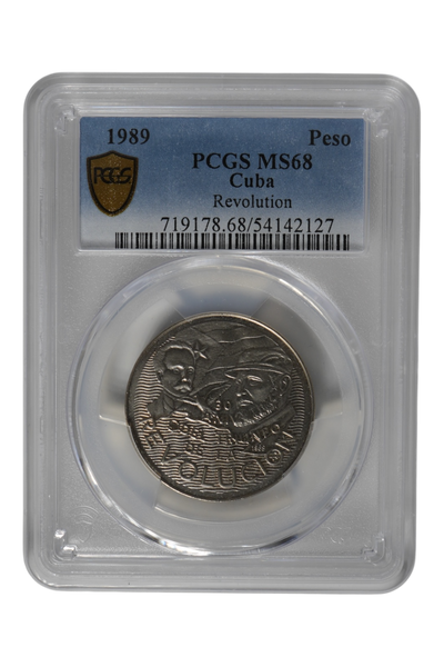 1989 Cuba Peso Commemorative PCGS MS-68