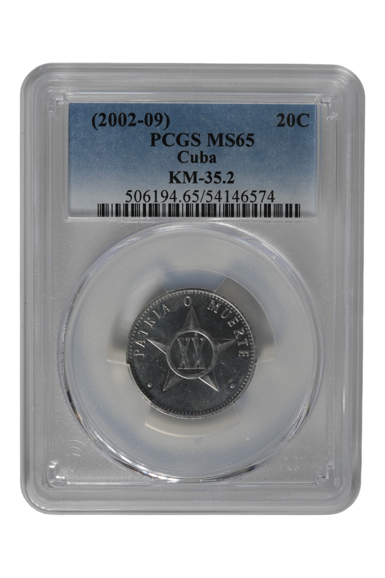 ND Cuba 20 Centavos PCGS MS-65