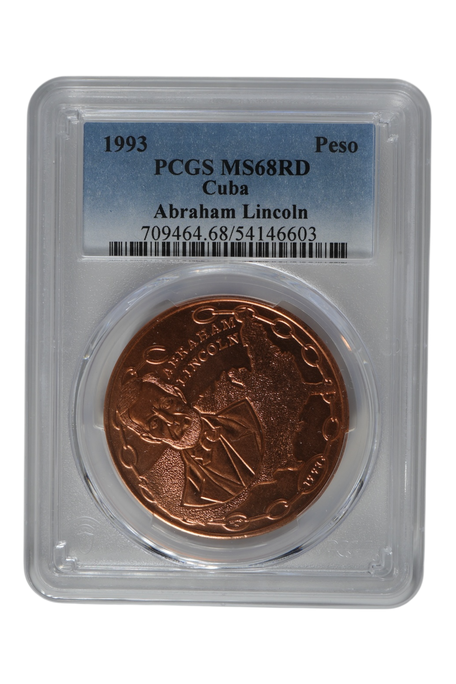1993 Cuba Peso Commemorative PCGS MS-68 RD