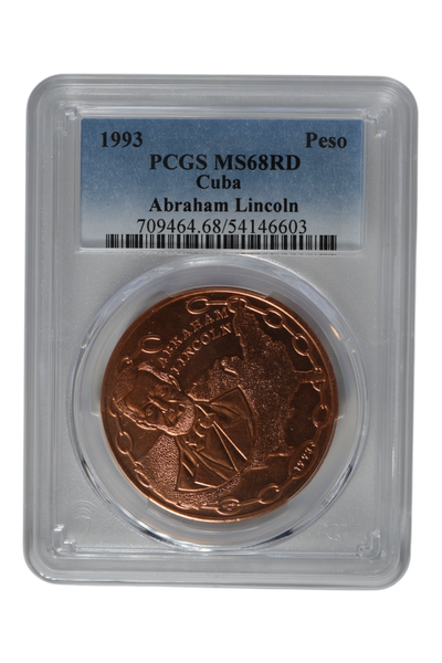 1993 Cuba Peso Commemorative PCGS MS-68 RD