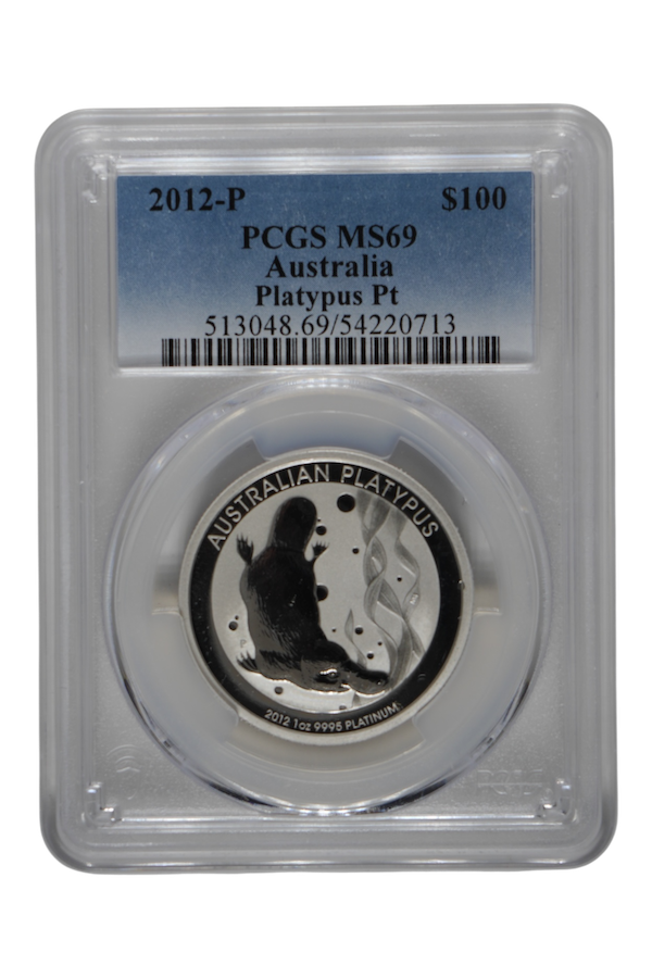 2012-P 1 oz Platinum Australia Platypus PCGS MS 69