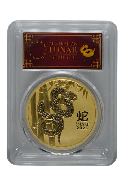 2025 2 oz Gold Australia Lunar Snake PCGS MS-70