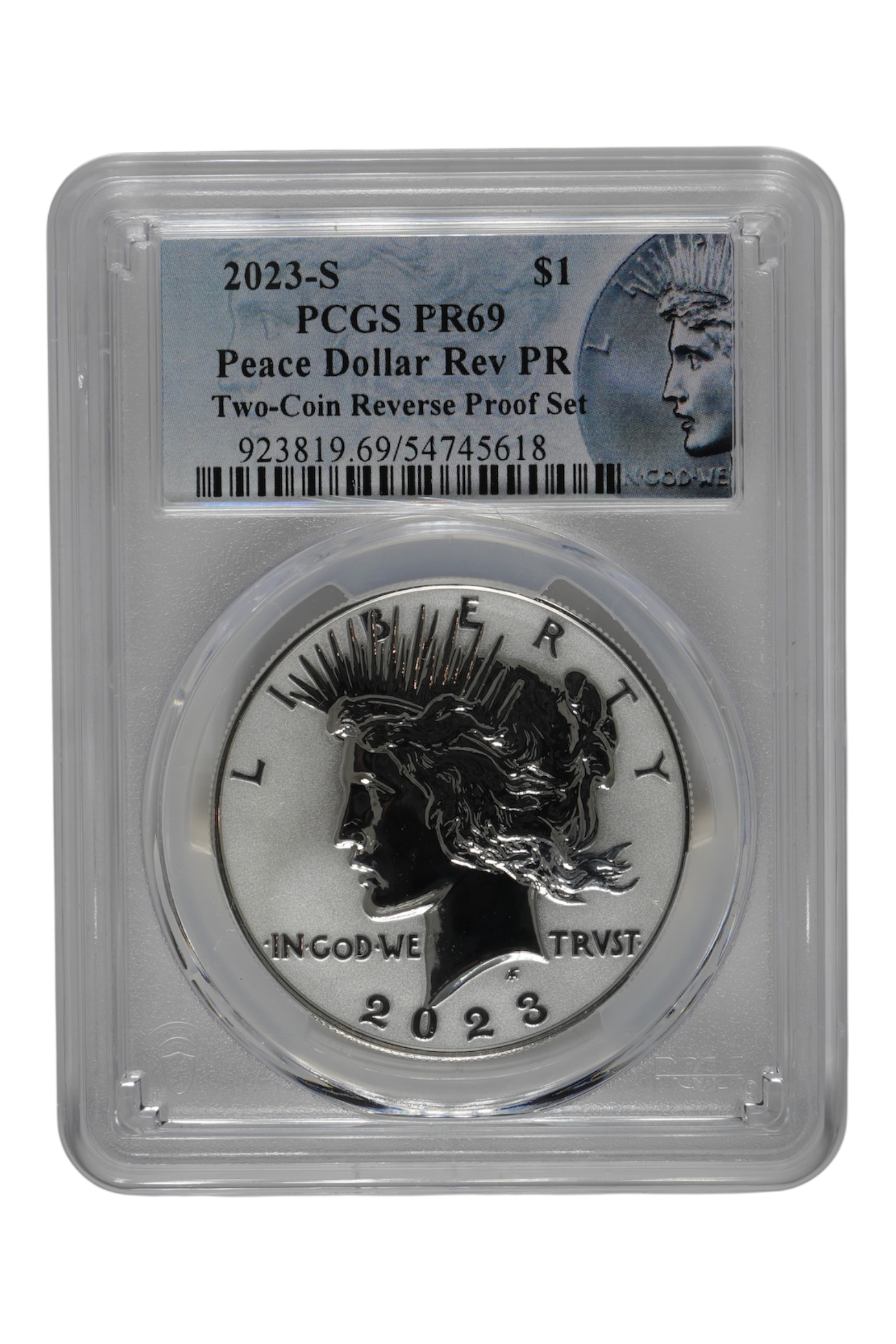 2023 0.8601 oz Silver United States Peace Dollar PCGS PR-69 RP