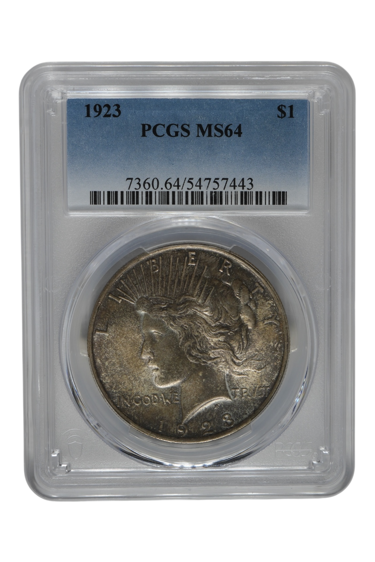 1923 0.8586 oz Silver United States Peace Dollar PCGS MS-64