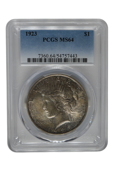 1923 0.8586 oz Silver United States Peace Dollar PCGS MS-64