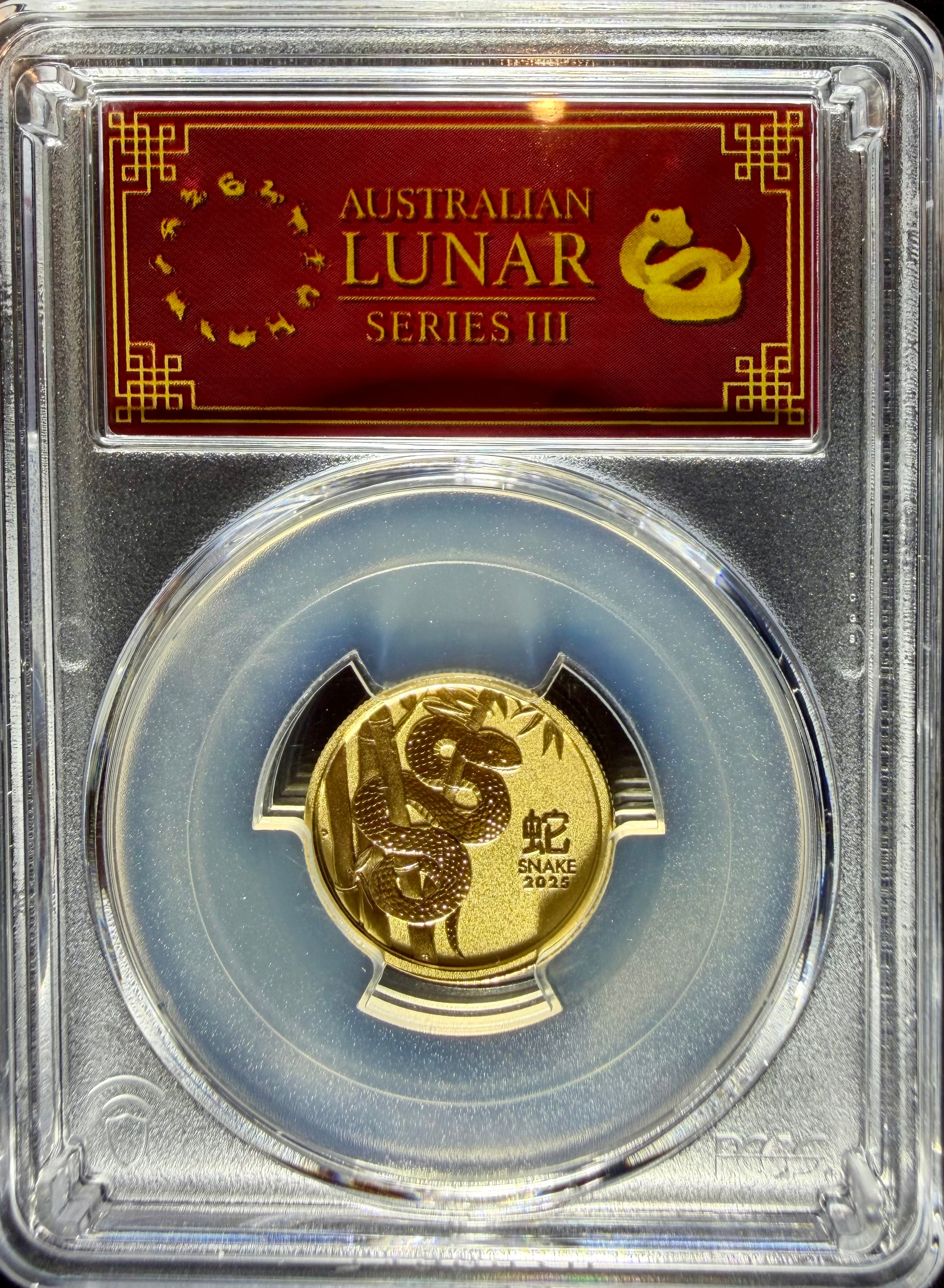 2025 1/4 oz Gold Australia Lunar Snake PCGS MS-70