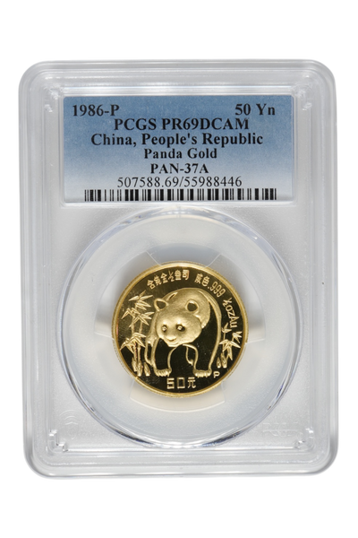 1986-P 0.4994 oz Chinese Gold Panda PCGS PR 69 DCAM