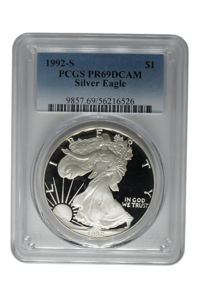 1992-S 1 oz American Silver Eagle PCGS PR-69 DCAM