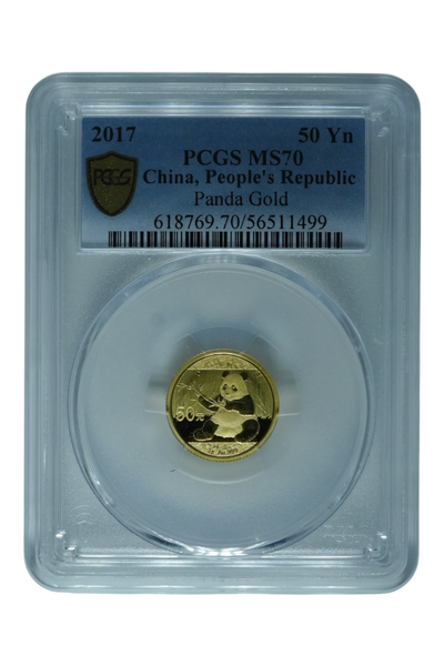 2017 3g Chinese Gold Panda PCGS MS-70