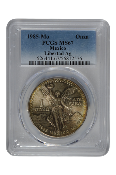 1985 1 oz Silver Mexico Libertad PCGS MS-67