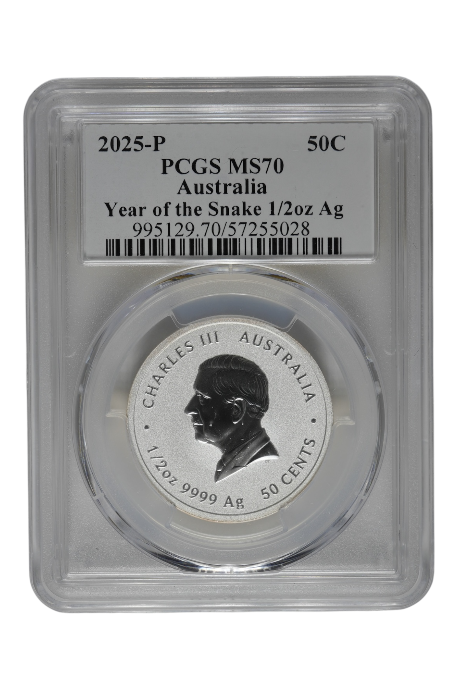 Australia 2025-P Silver 50c Lunar Snake PCGS MS70