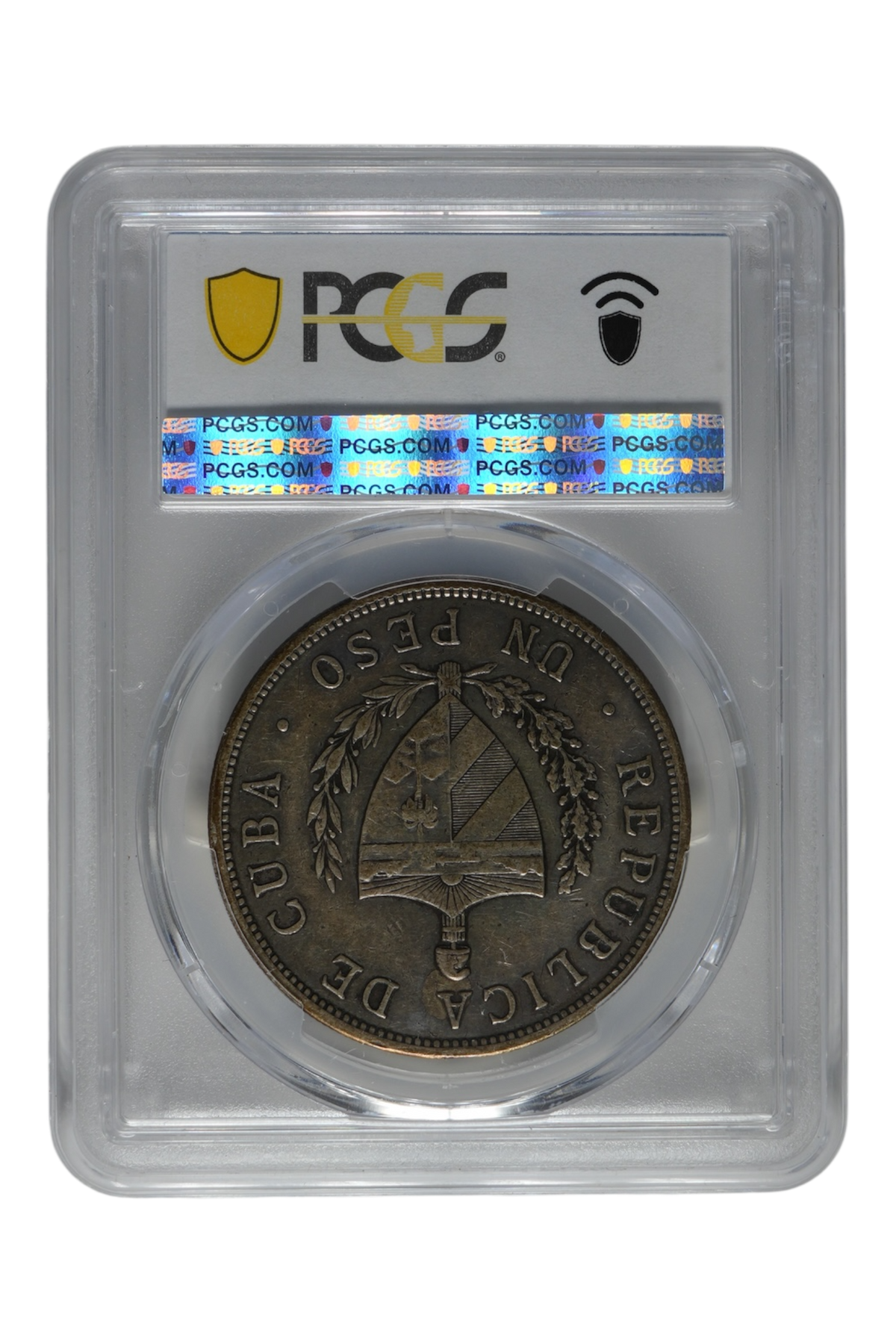Cuba 1915 Silver Peso High Relief PCGS VF-35