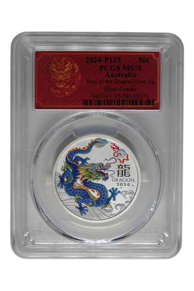 Australia 2024-P125 Colorized Silver 50c Lunar Dragon