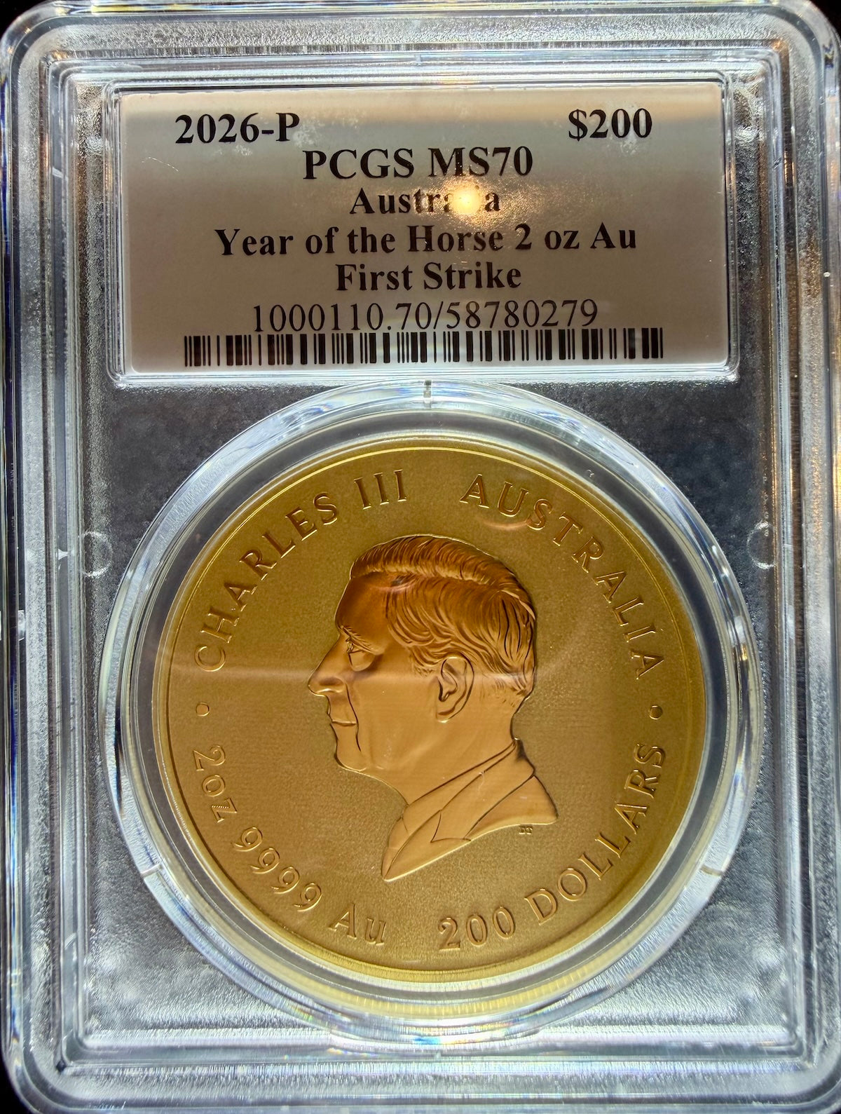 2026 2 oz Gold Australia Lunar Horse PCGS MS-70 FS