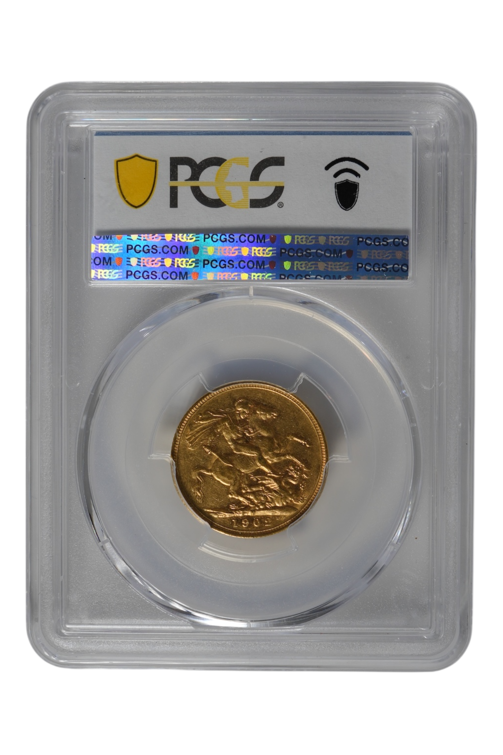 1902 0.2355 oz Gold Australia Sovereign PCGS AU-55