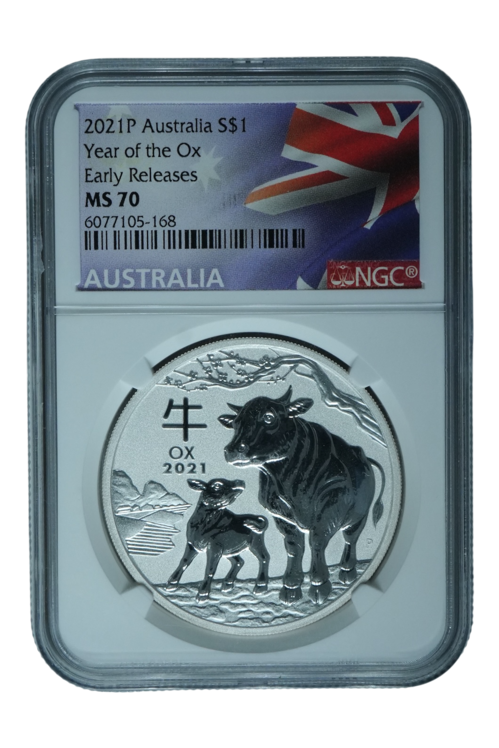 2021 1 oz Silver Australia Lunar Ox NGC MS 70