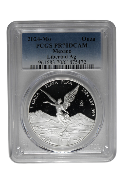 Mexico 2024-Mo Silver Onza Libertad PCGS Proof-70 DCAM