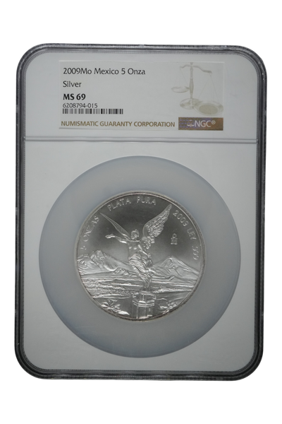 2009-Mo 5 oz Silver Mexico Libertad NGC MS 69