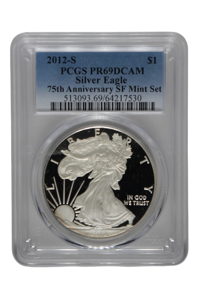 2012-S 1 oz Silver Eagle Proof 75th Anniversary SF Set PCGS PR 69 DCAM