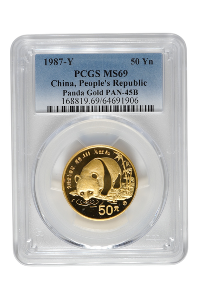 1987 1/2 oz Chinese Gold Panda PCGS MS-69