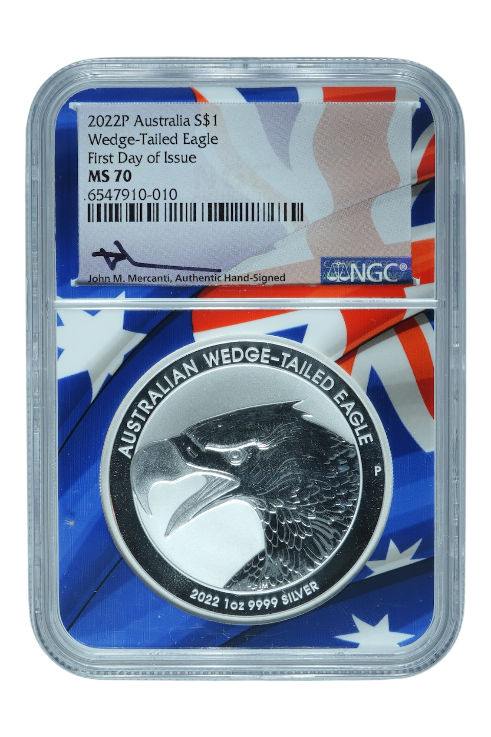 2022-P 1 oz Silver Australia Wedge-Tailed Eagle NGC MS 70 FDI