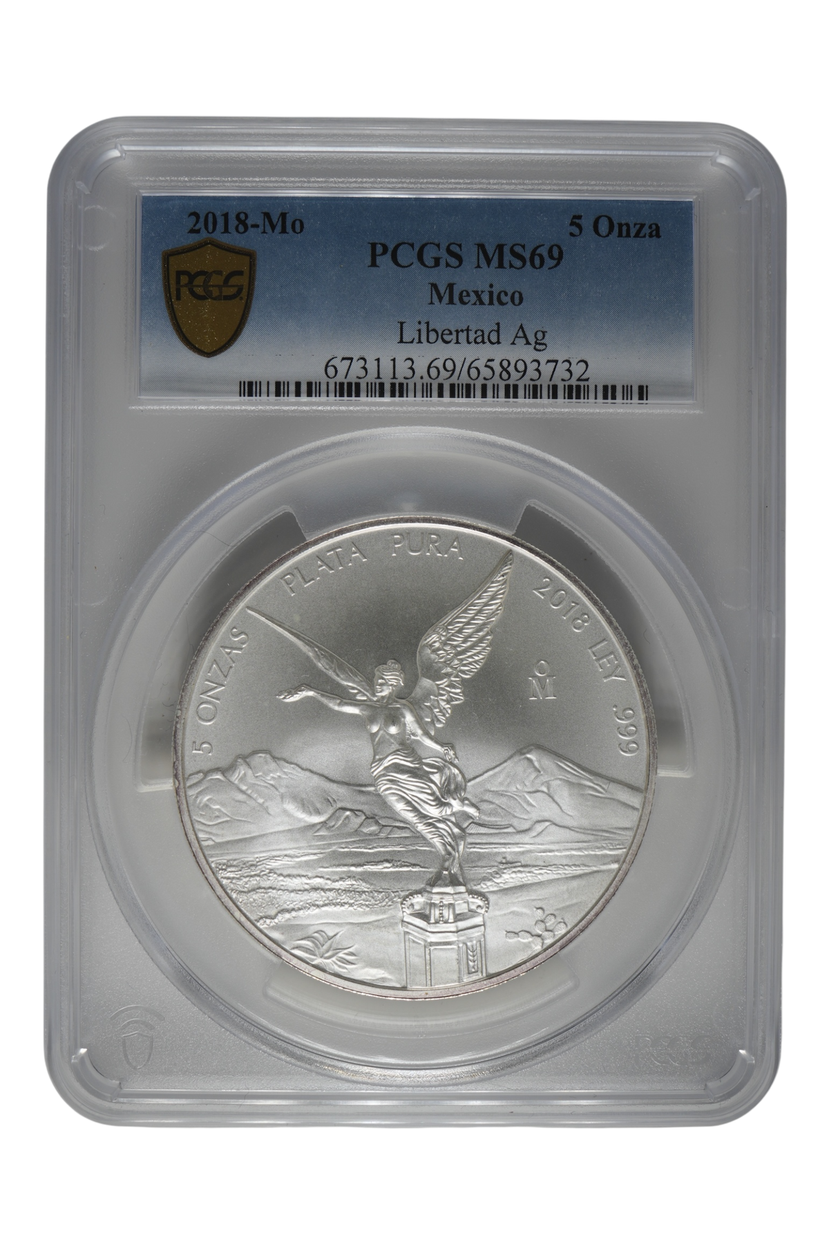 2018 5 oz Mexico Silver Libertad PCGS MS 69
