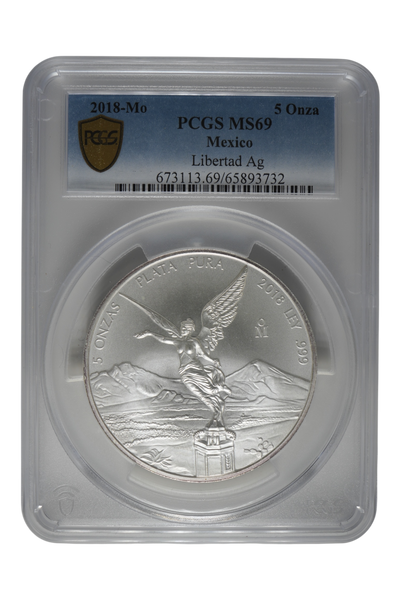 2018 5 oz Mexico Silver Libertad PCGS MS 69