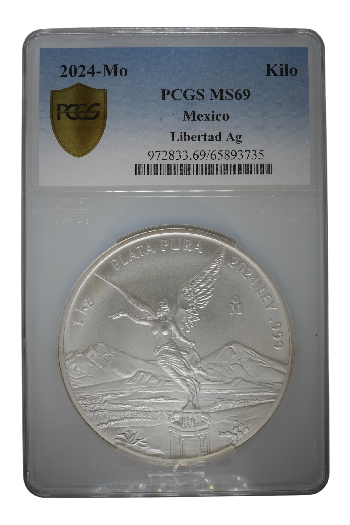2024-Mo 1 kg Mexico Silver Libertad PCGS MS 69
