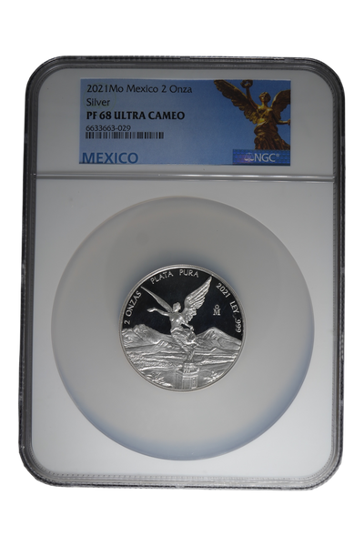 2021-Mo 2 oz Silver Mexico Libertad Proof NGC PF 68 Ultra Cameo