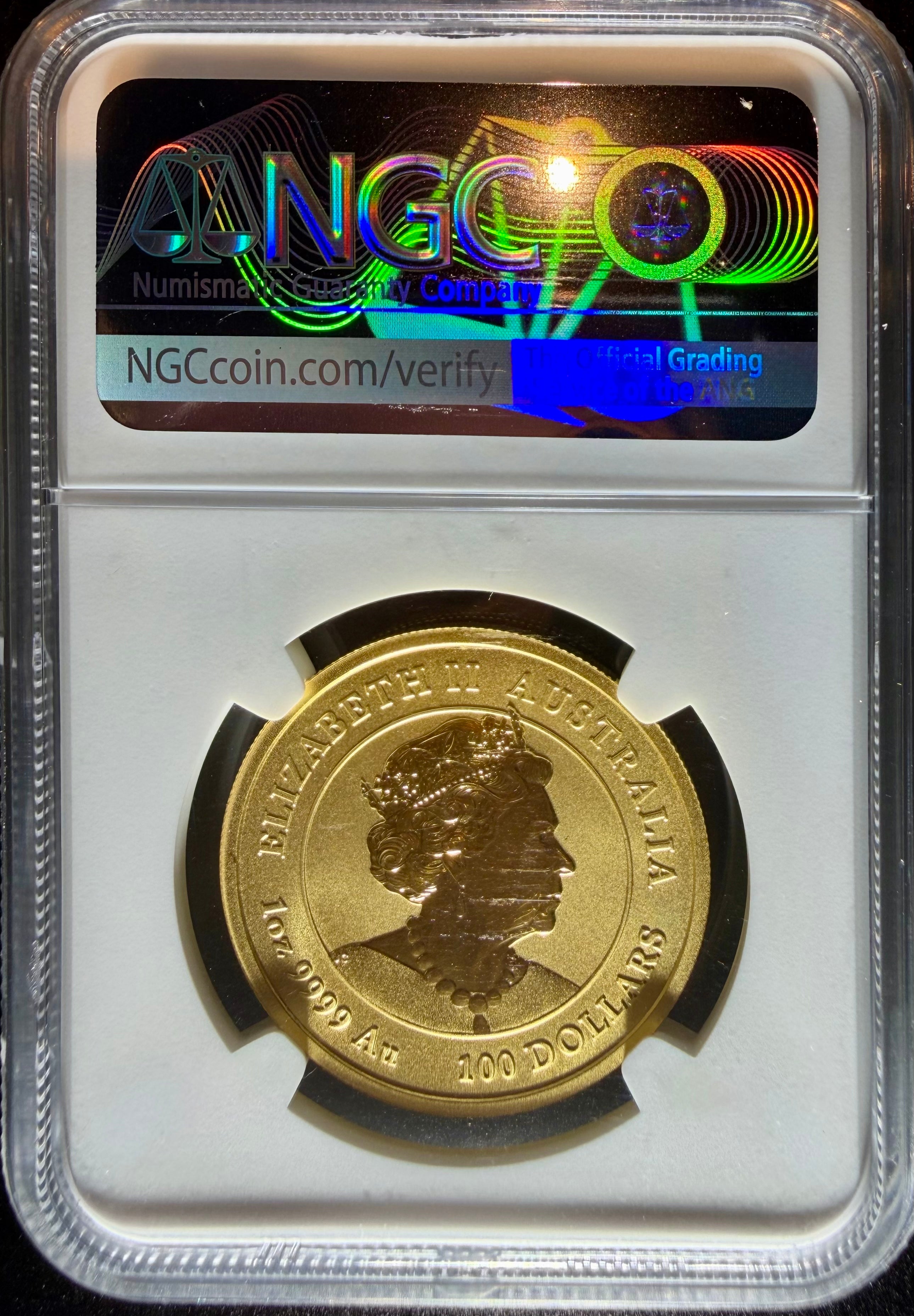 2022 1 oz Gold Australia Lunar Tiger NGC MS 70
