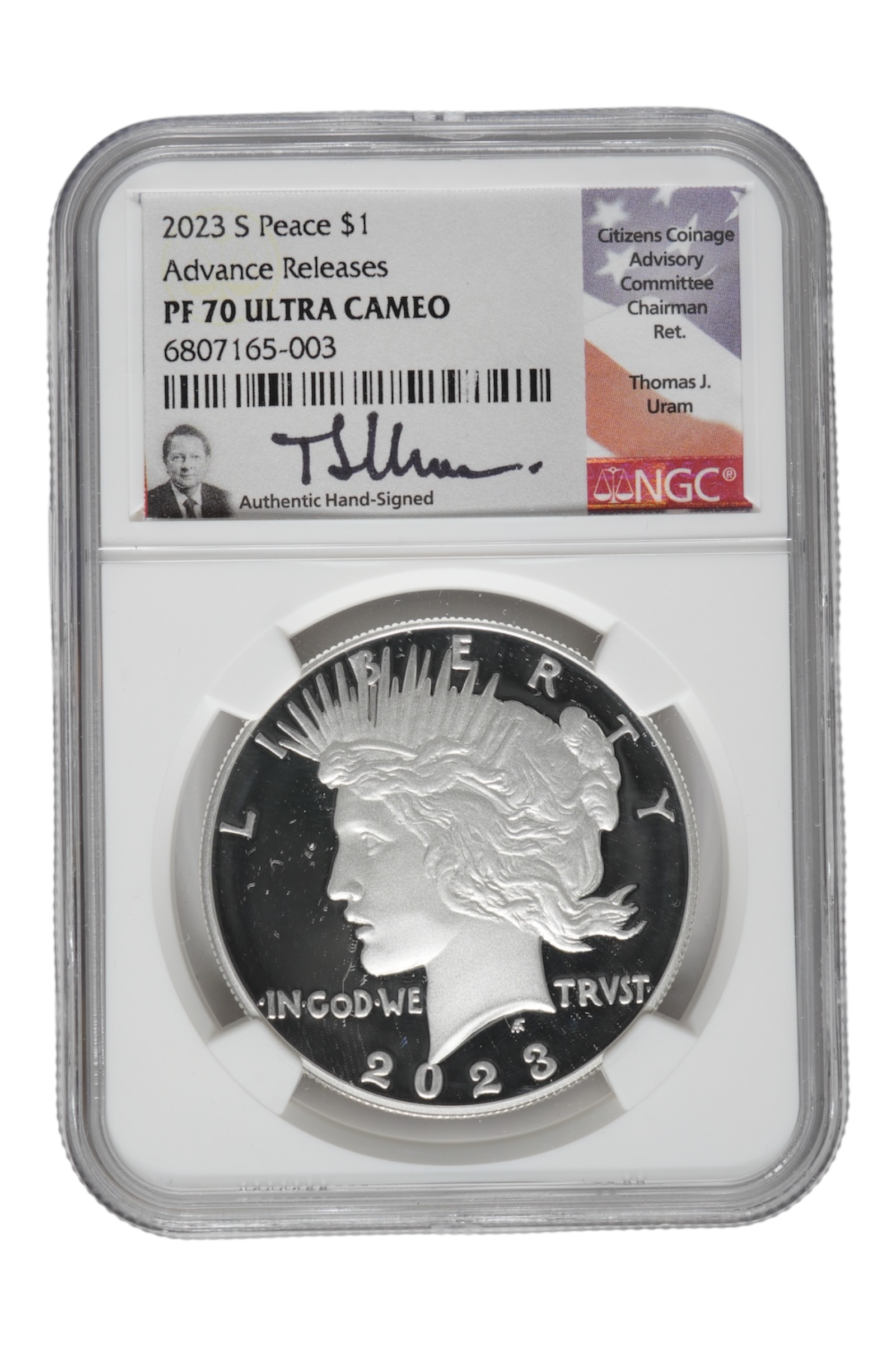 2023-S 0.858 oz Silver Peace Dollar NGC PF 70 UC