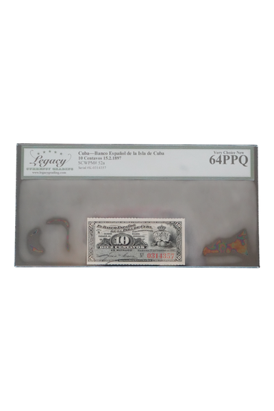 1897 Cuba 10 Centavos Banco Espanol de la Isla de Cuba SCWPM 52a Legacy Very Choice New 64PPQ
