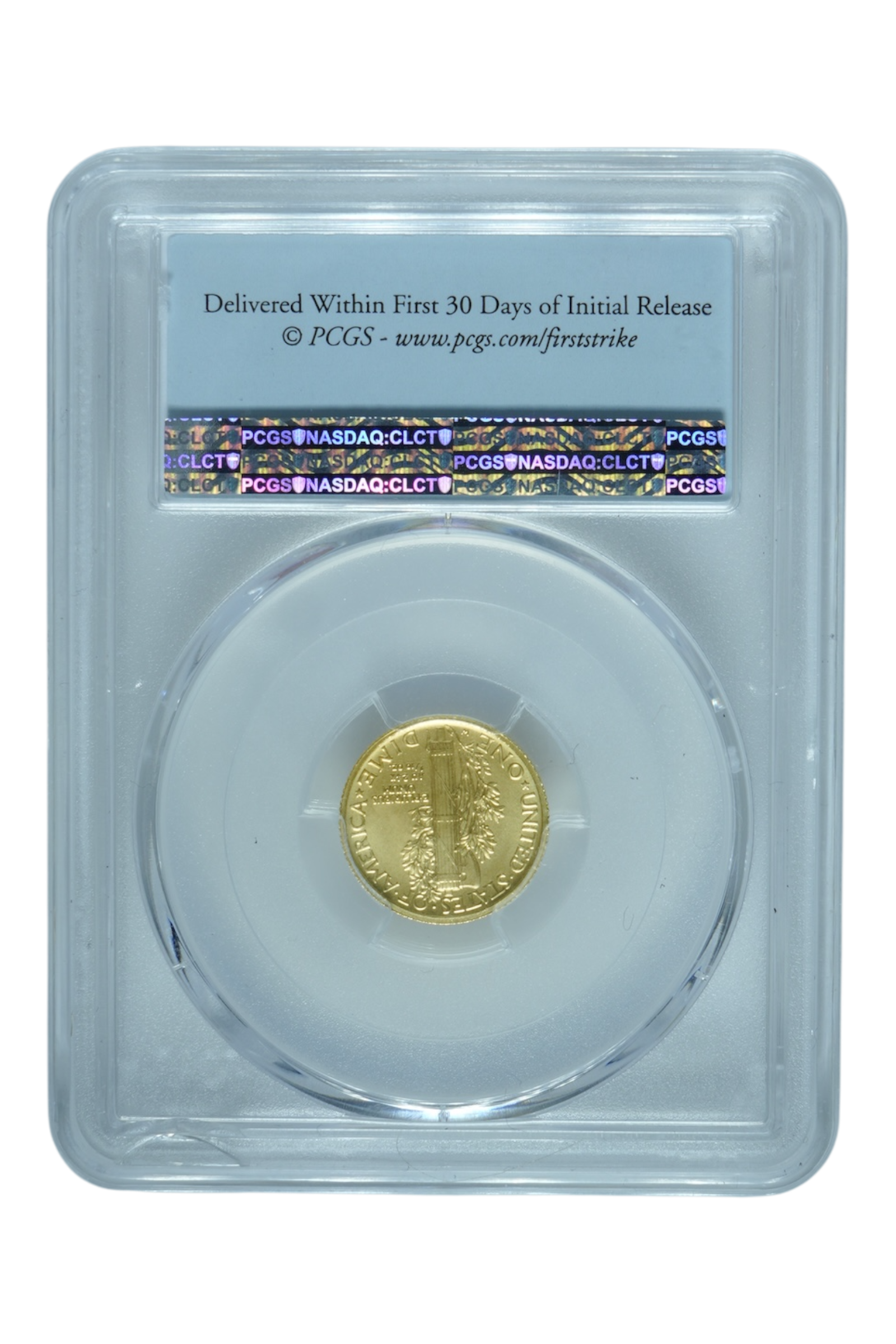 2016-W 0.1 oz Gold Mercury Dime 100th Anniversary PCGS SP 70 FS