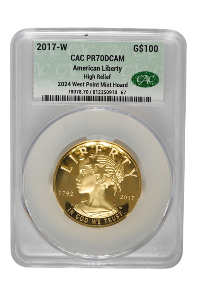 2017-W 1 oz Gold American Liberty HR CACG PR-70