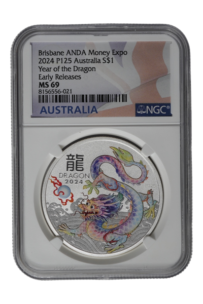 2024 1 oz Silver Australia Lunar Series III NGC MS-69 ER