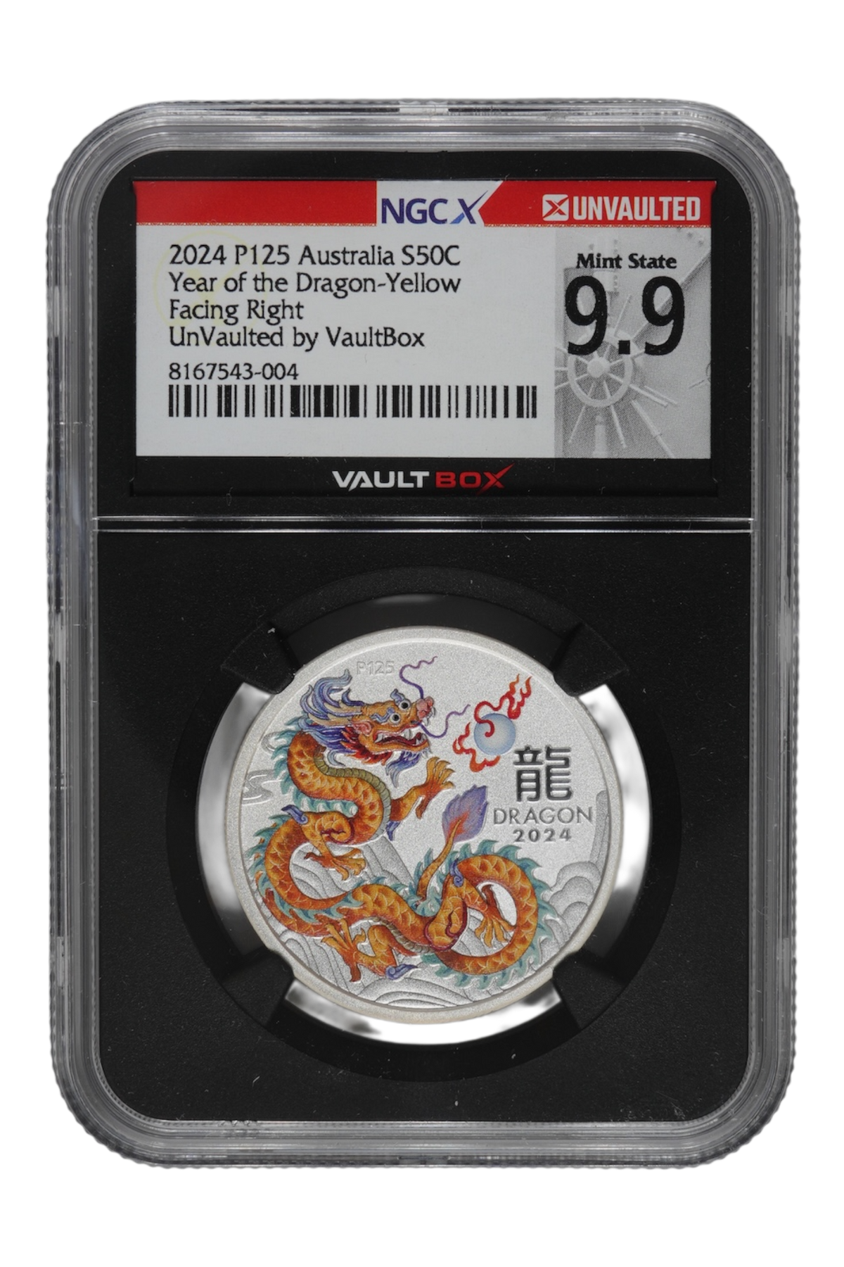 2024 1/2 oz Australia Silver Lunar Dragon NGCX 9.9