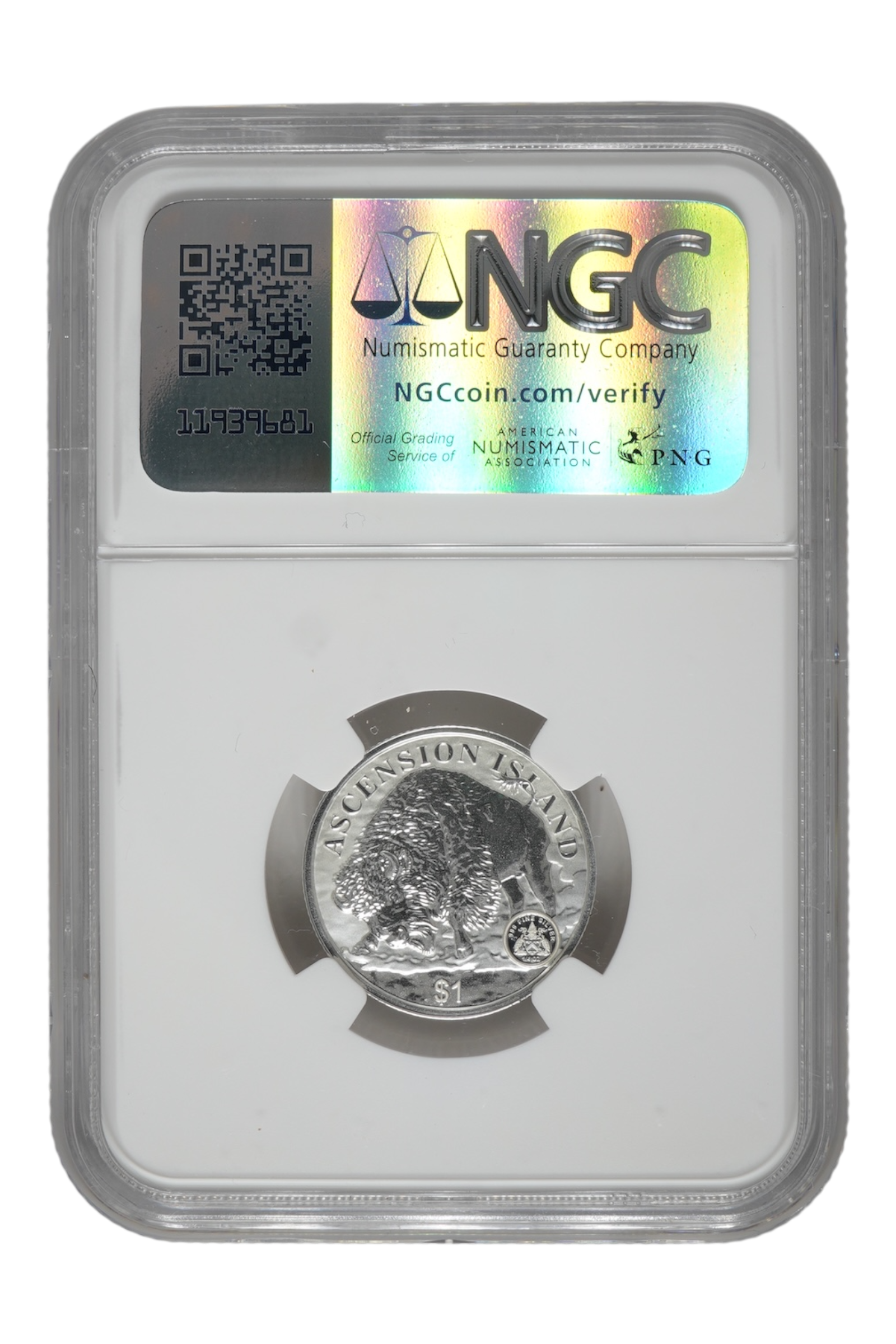 2024 1/4 oz Silver Ascension Island Damstra Buffalo NGC Proof-70 Reverse Proof