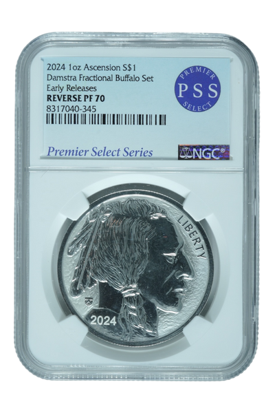 2024 1/2 oz Silver Ascension Island Damstra Buffalo NGC Proof-70 Reverse Proof